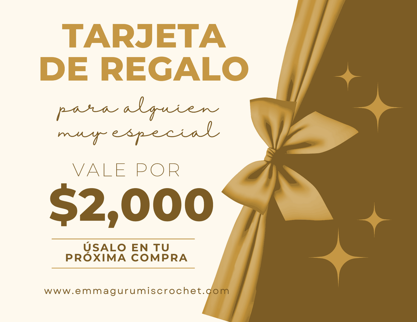 Tarjeta de regalo por $2,000